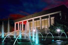 Opera and Ballet Theater interesting places in Chisinau beautiful fountain, lighting, main entrance to the Opera and Ballet Theater